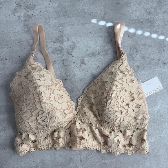 NWT Momanda lace nursing bra beige lightly lined size 36D - Picture 1 of 5